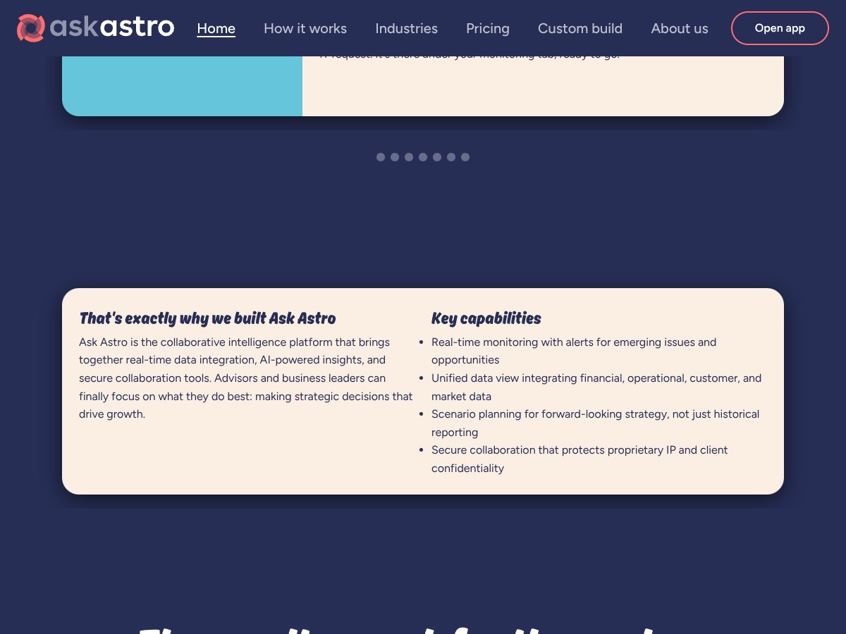 Ask Astro interface