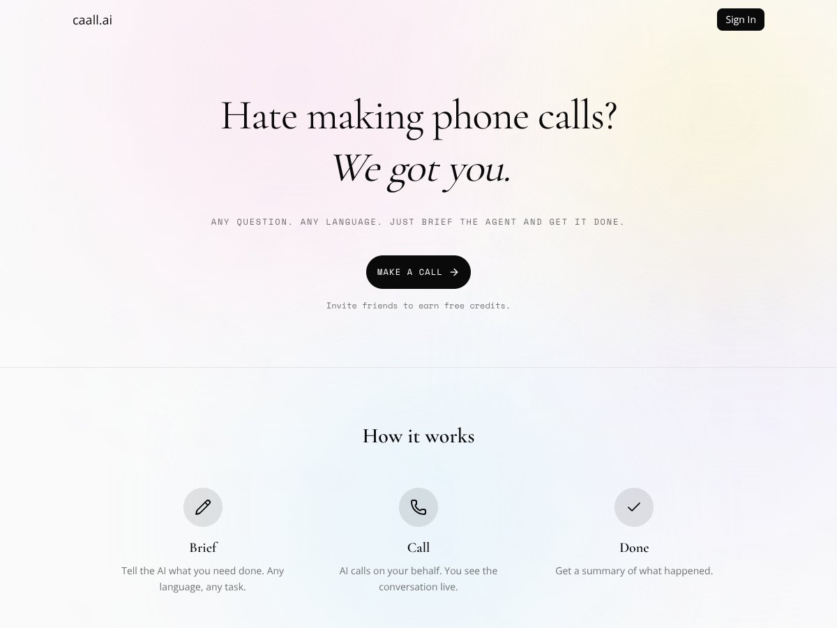 caall.ai — for people who hate calls screenshot