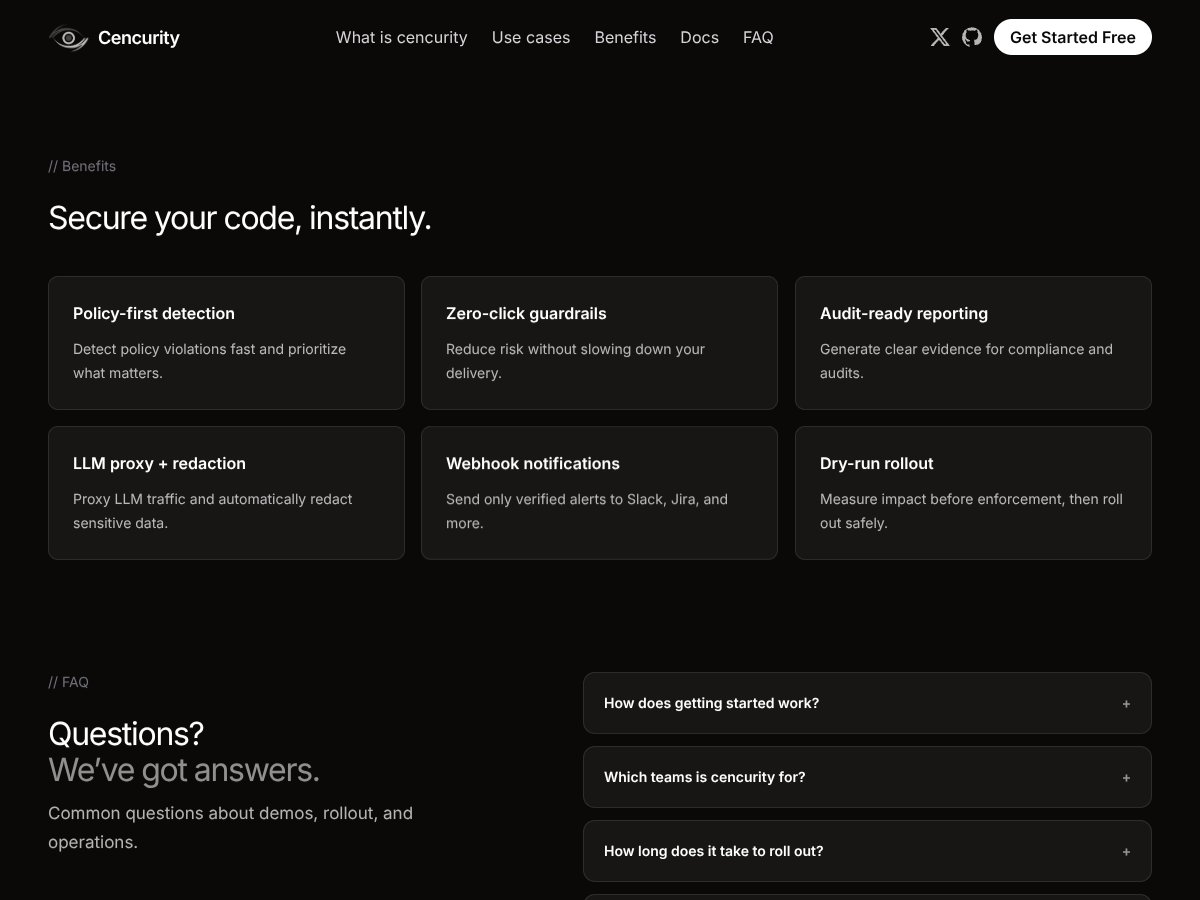 Cencurity screenshot 2
