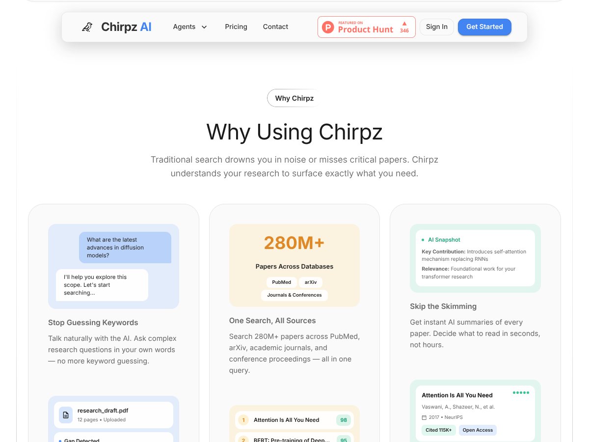 Chirpz Agent interface