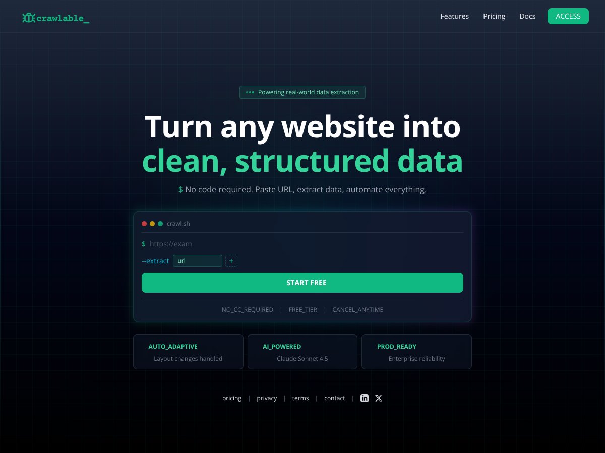 Crawlable screenshot