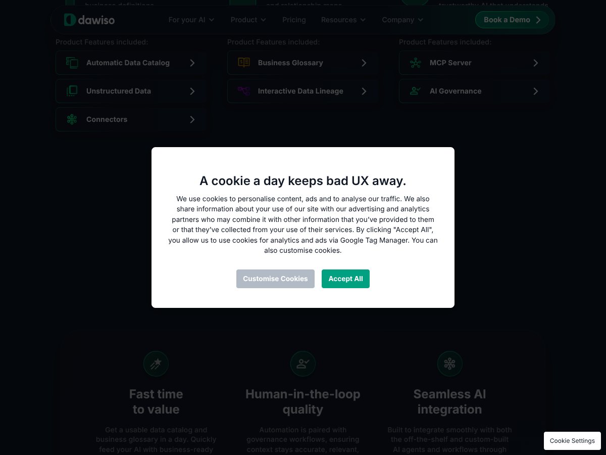 Dawiso AI Context Layer interface