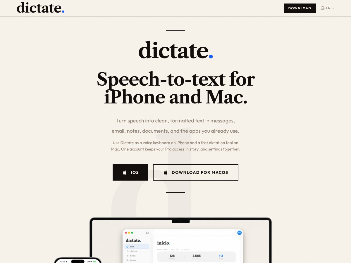 dictate. screenshot