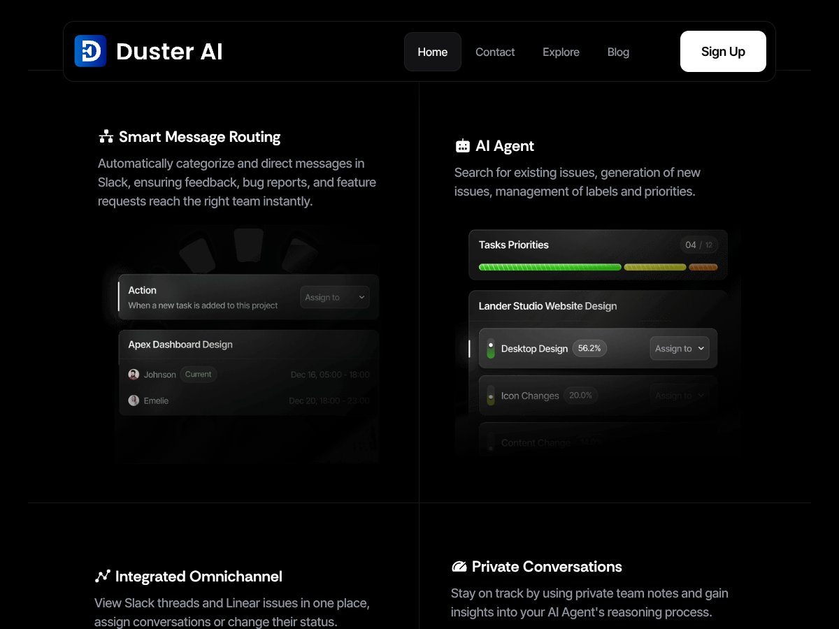 Duster - Build better products interface