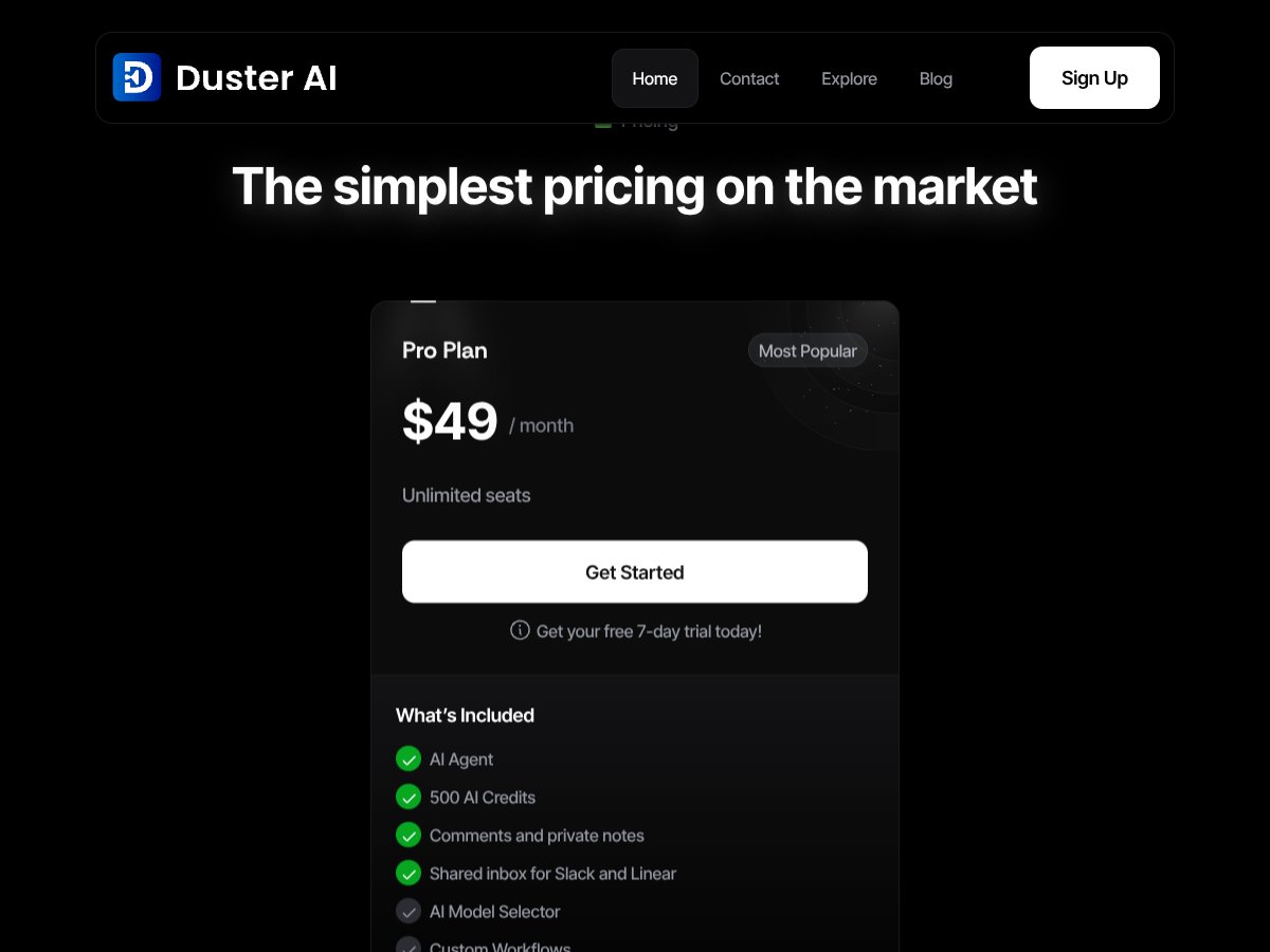 Duster - Build better products interface