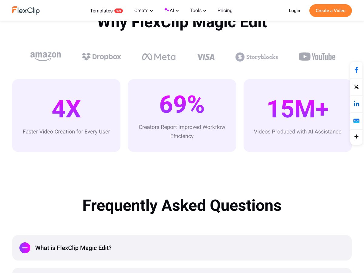 FlexClip Magic Edit interface