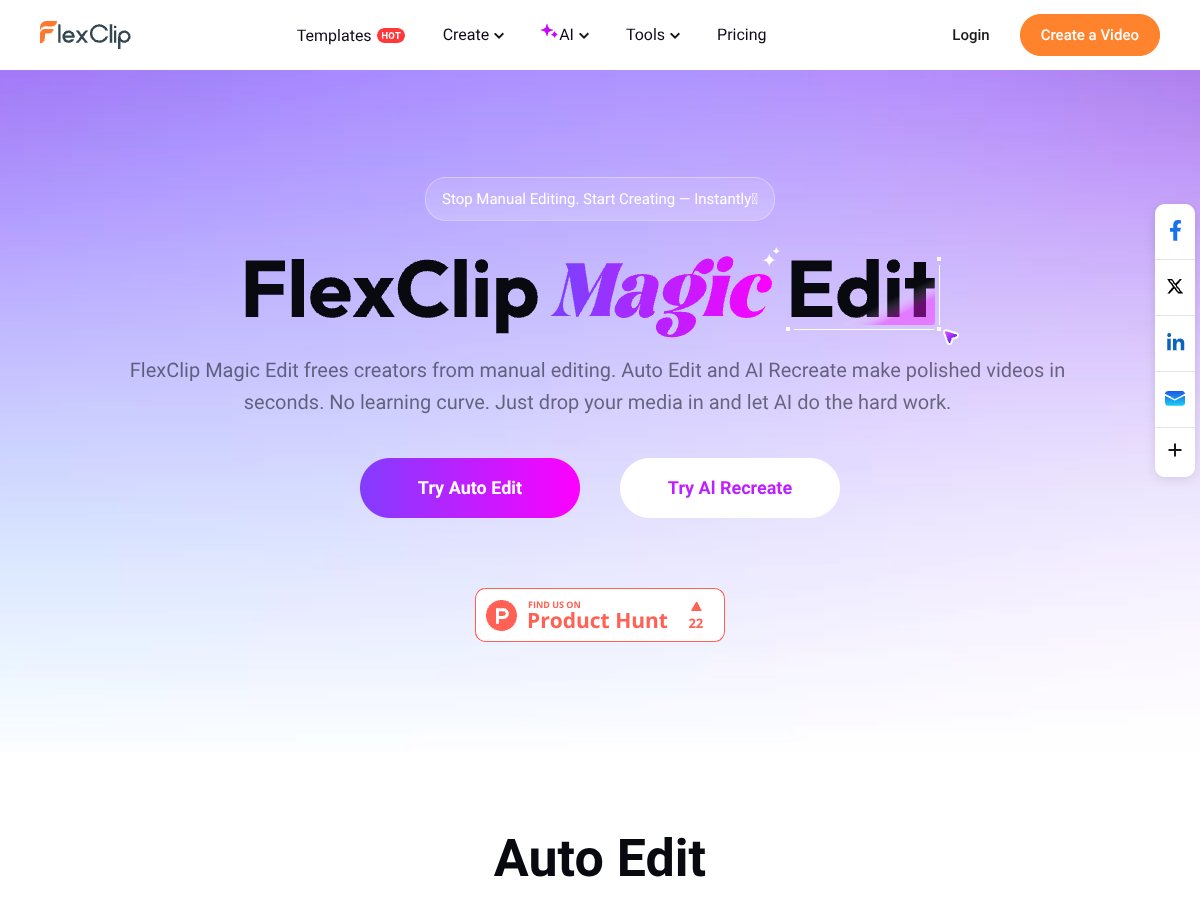 FlexClip Magic Edit screenshot