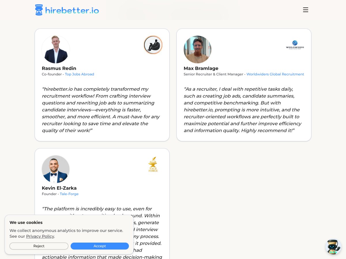 hirebetter.io interface