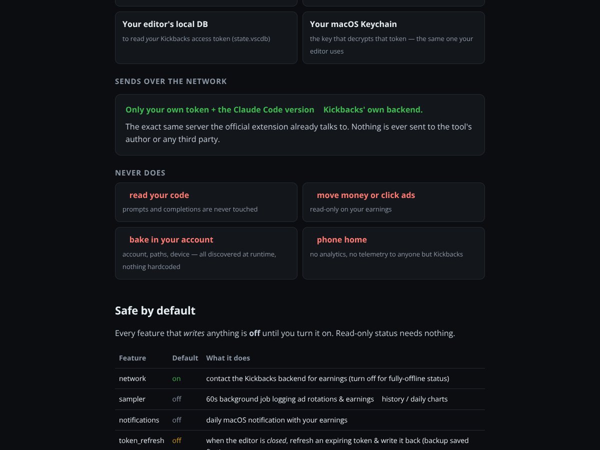 Kickbacks CLI screenshot 3
