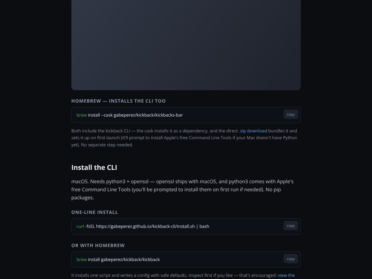 Kickbacks CLI screenshot 2