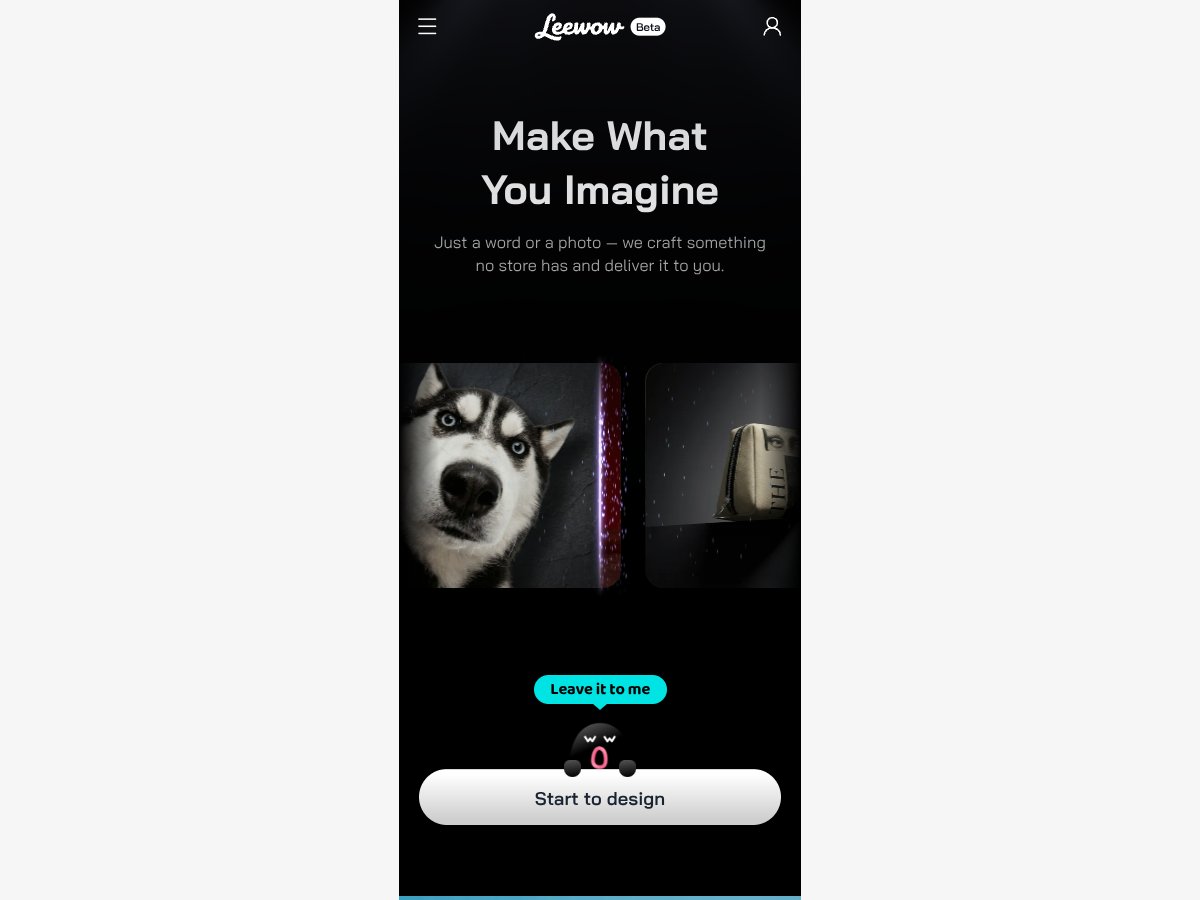 Leewow - AI Product Creation Agent interface