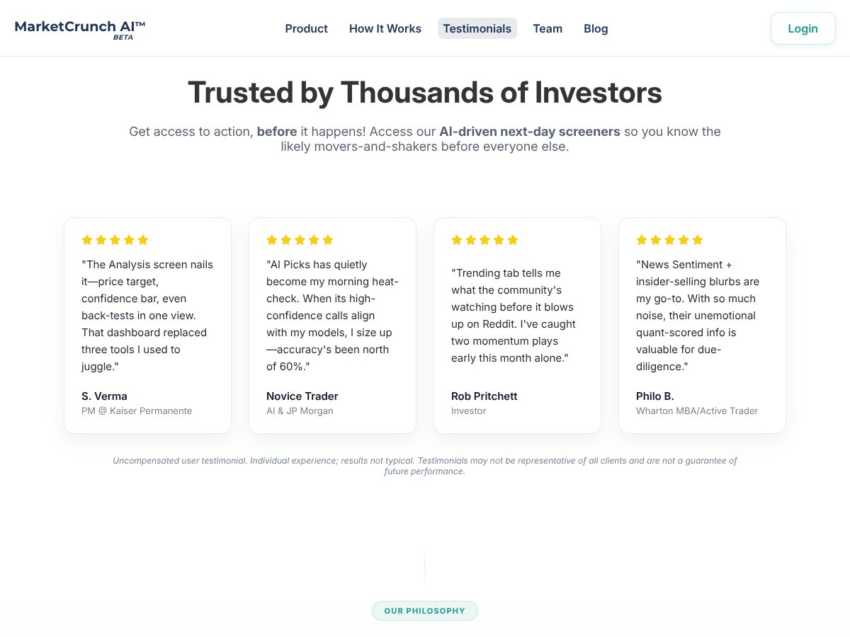 MarketCrunch AI interface