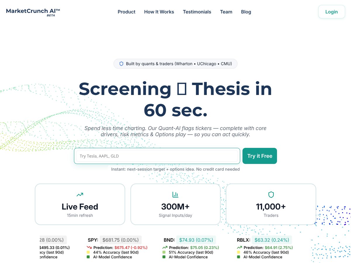 MarketCrunch AI screenshot
