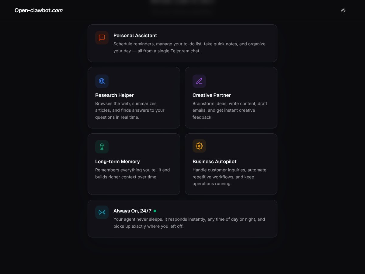 Open-clawbot.com screenshot 2