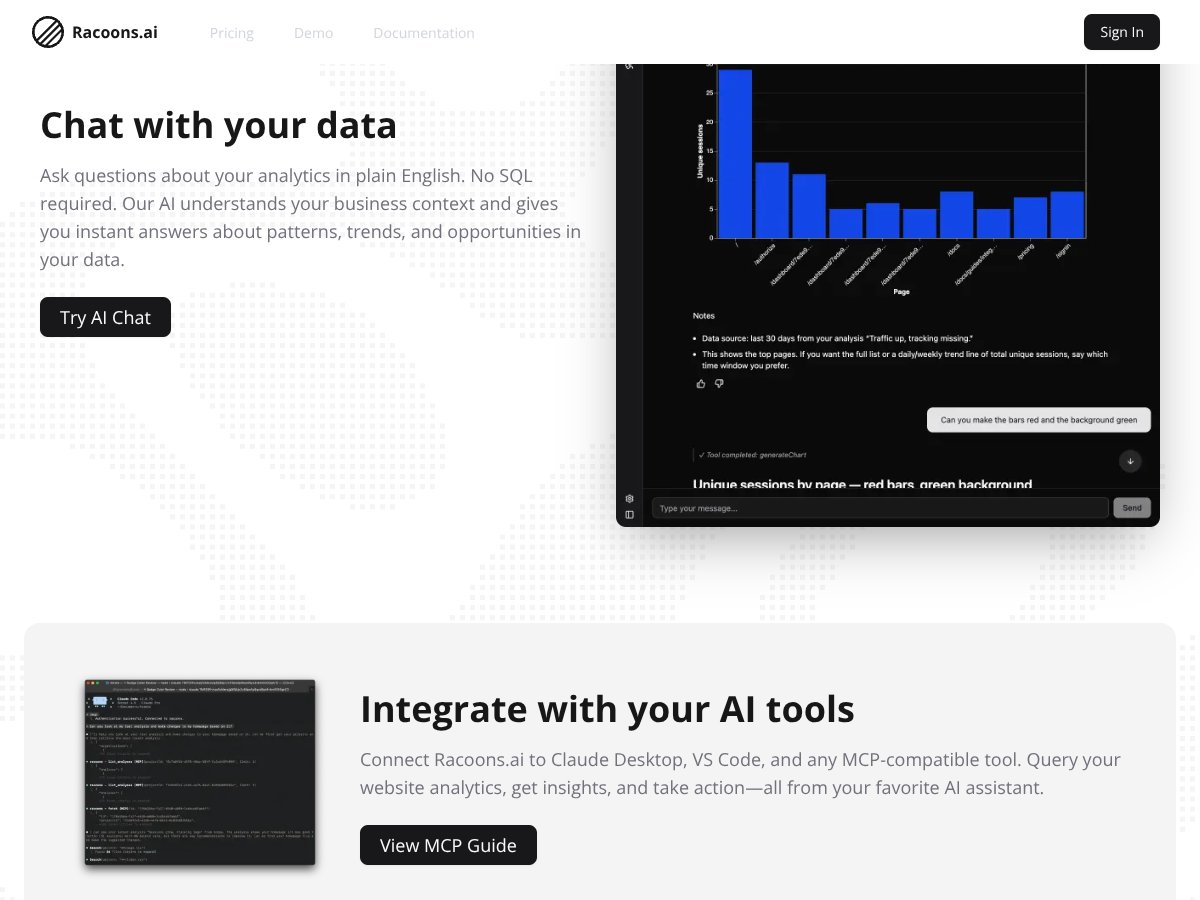 Racoons.ai interface