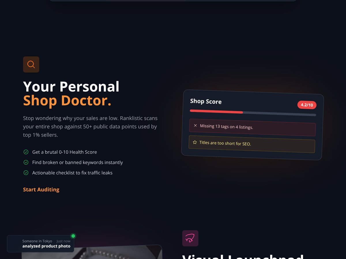 Ranklistic interface