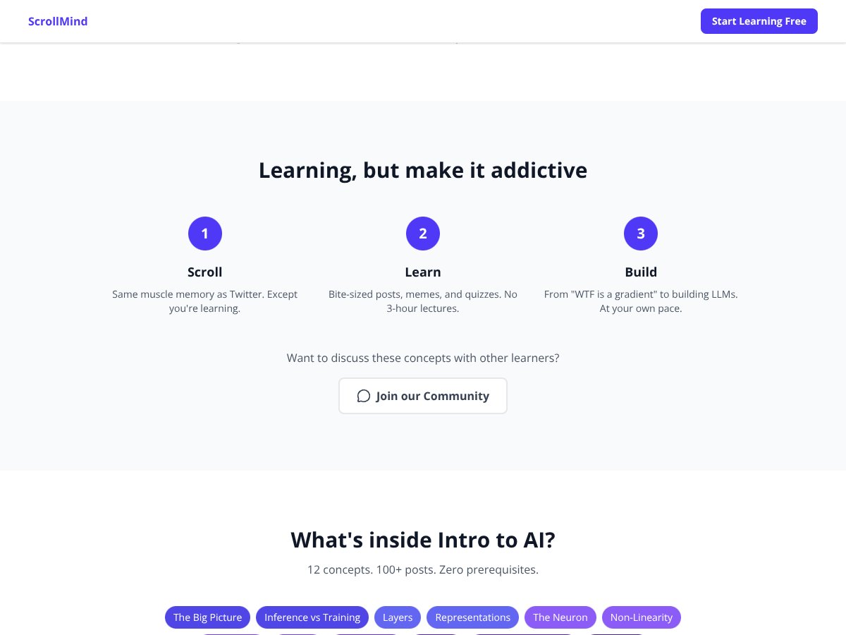 ScrollMind interface