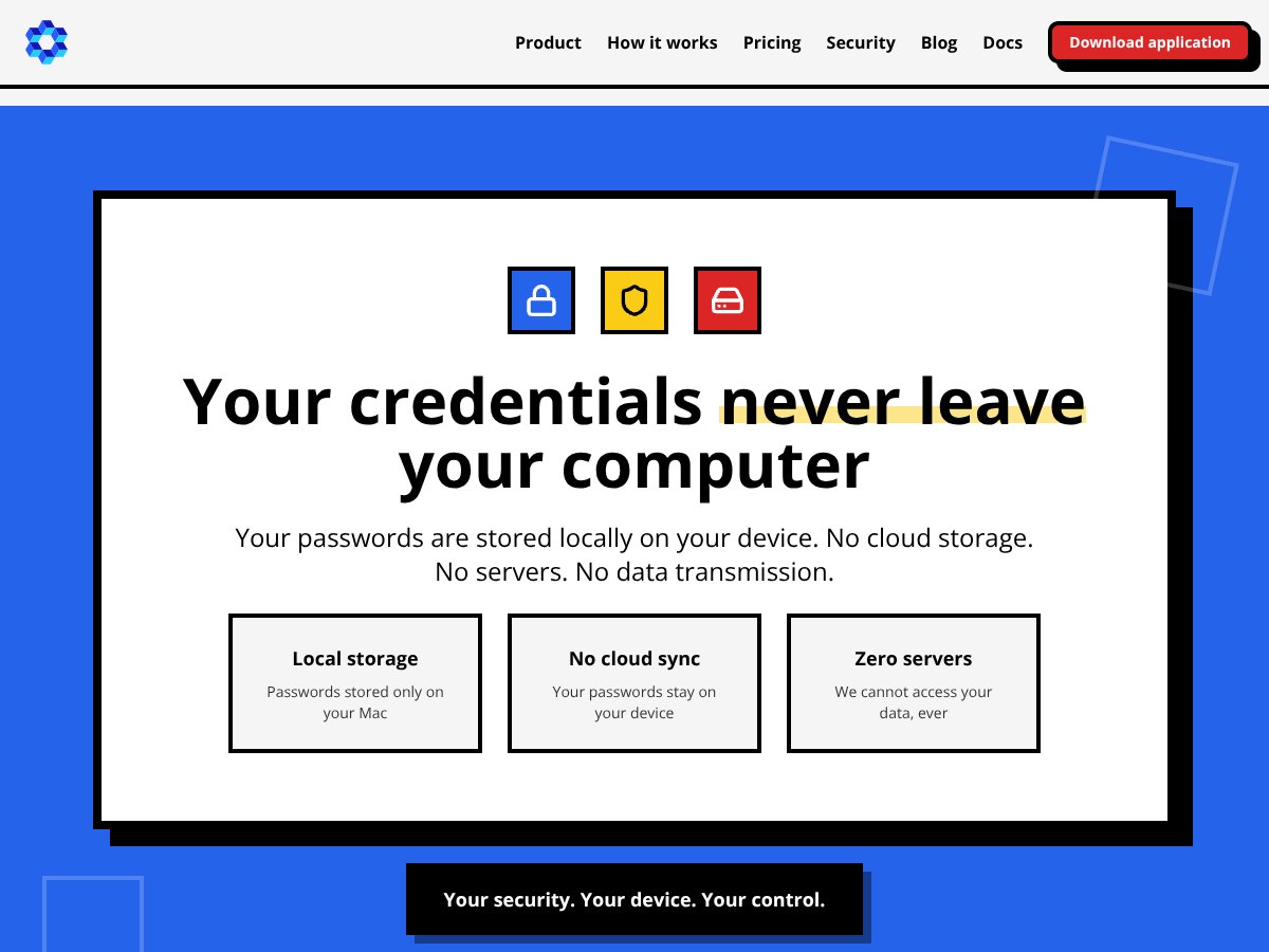 The Password App interface