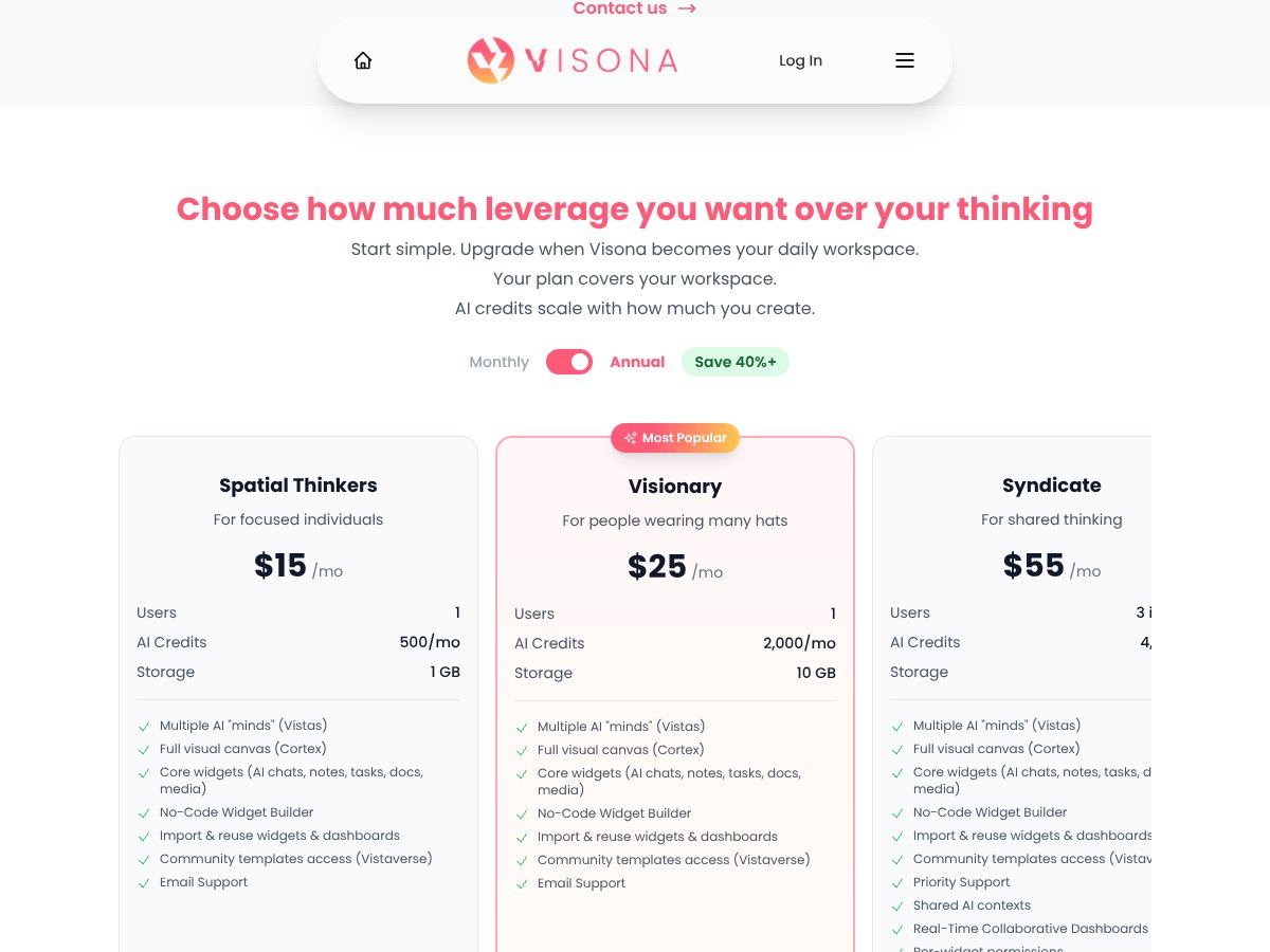 VISONA - The most powerful canvas interface