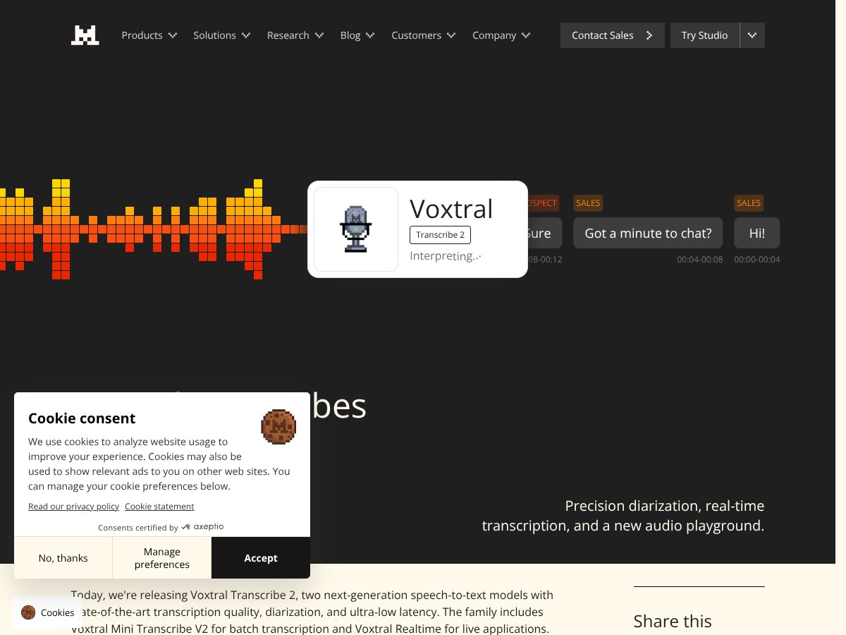 Voxtral Transcribe 2 by Mistral screenshot
