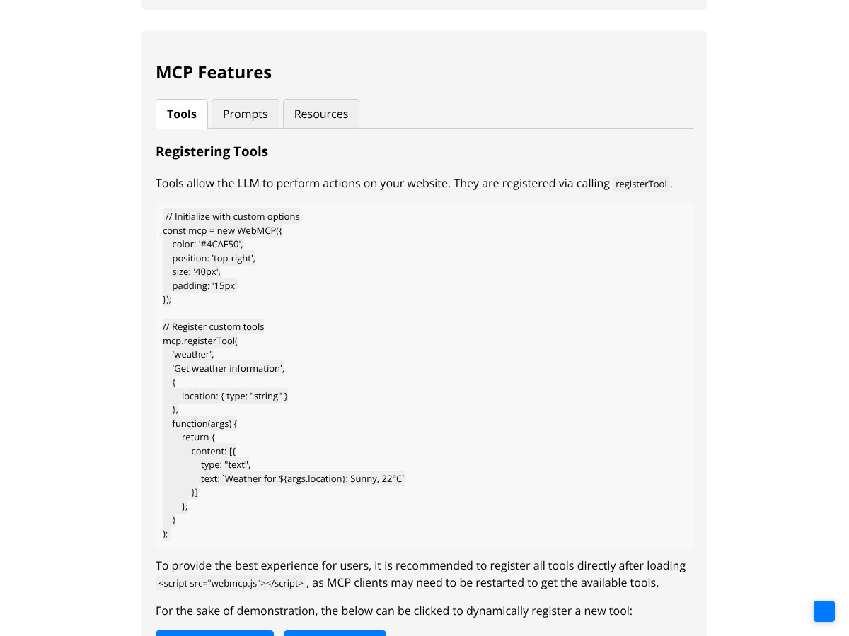 WebMCP screenshot 3