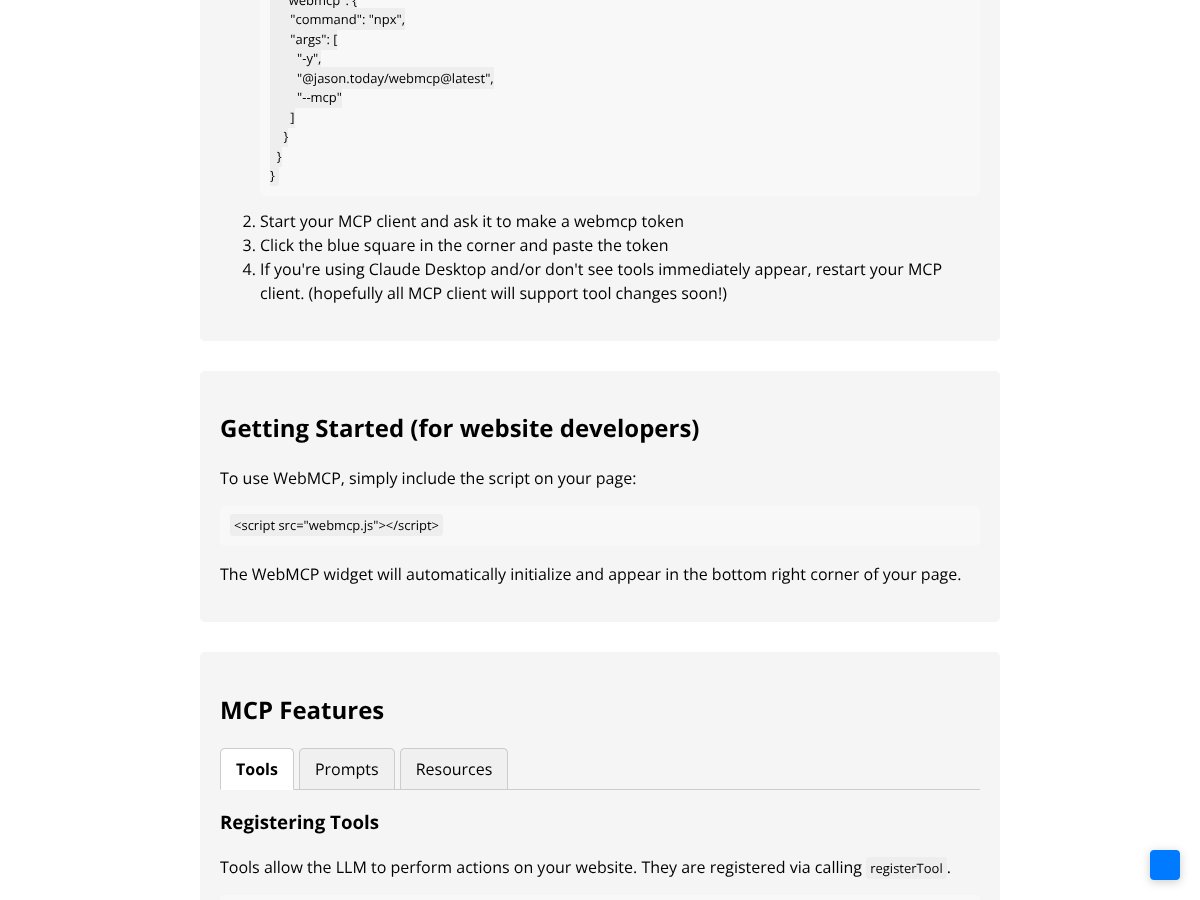 WebMCP screenshot 2