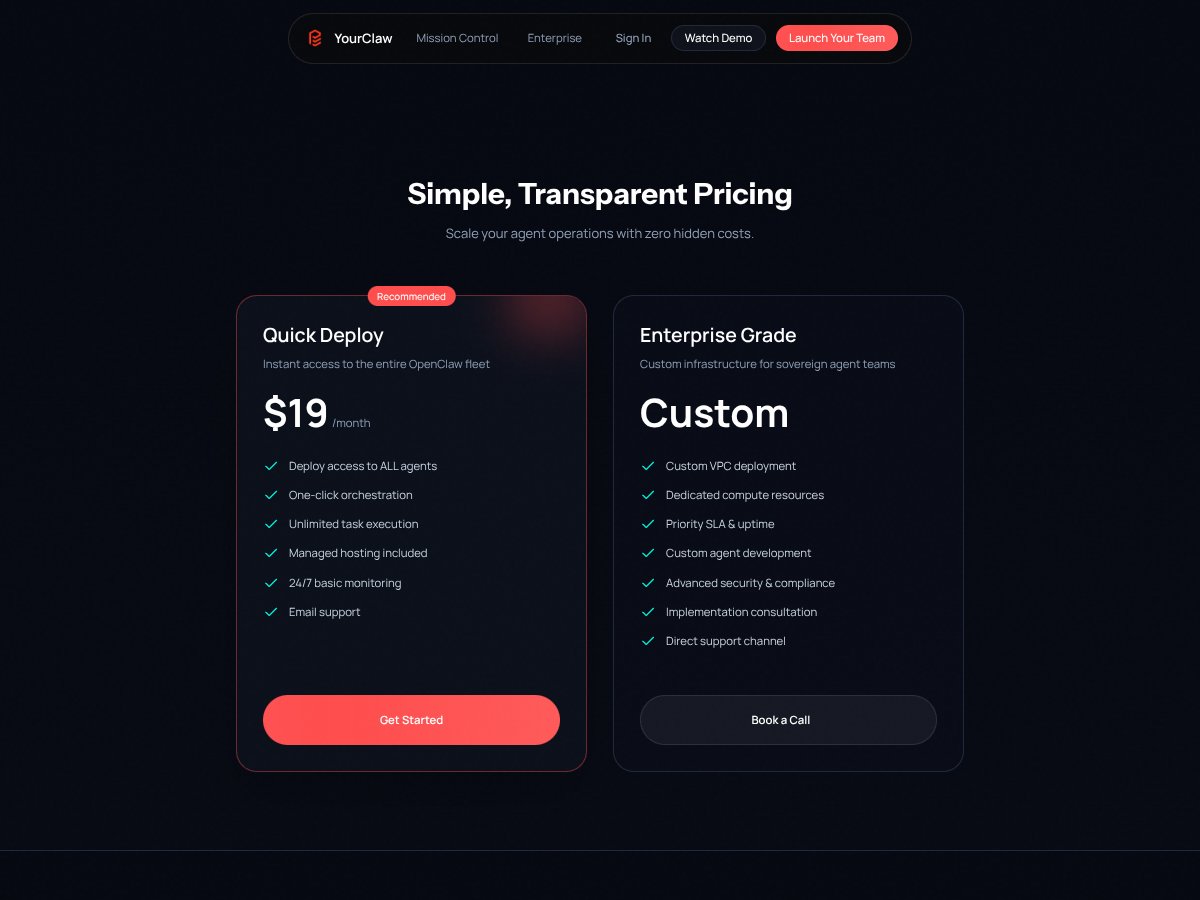 YourClaw: 1-Click Openclaw Orchestration interface