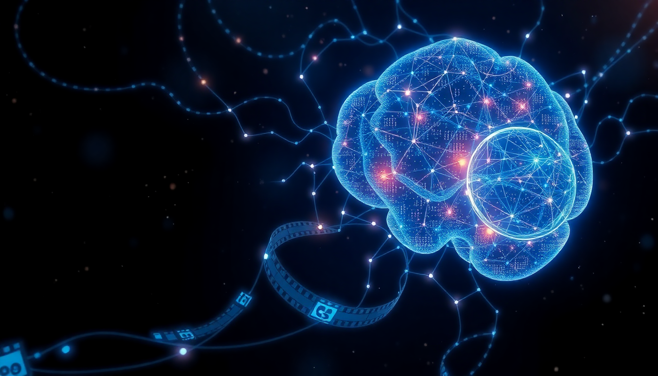 AI tools for video script writing concept illustration