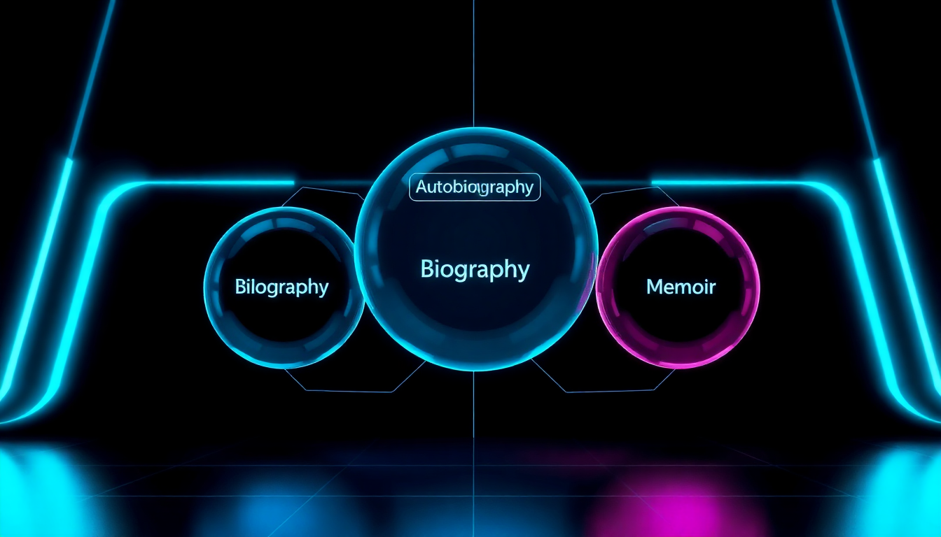 autobiography vs biography vs memoir infographic