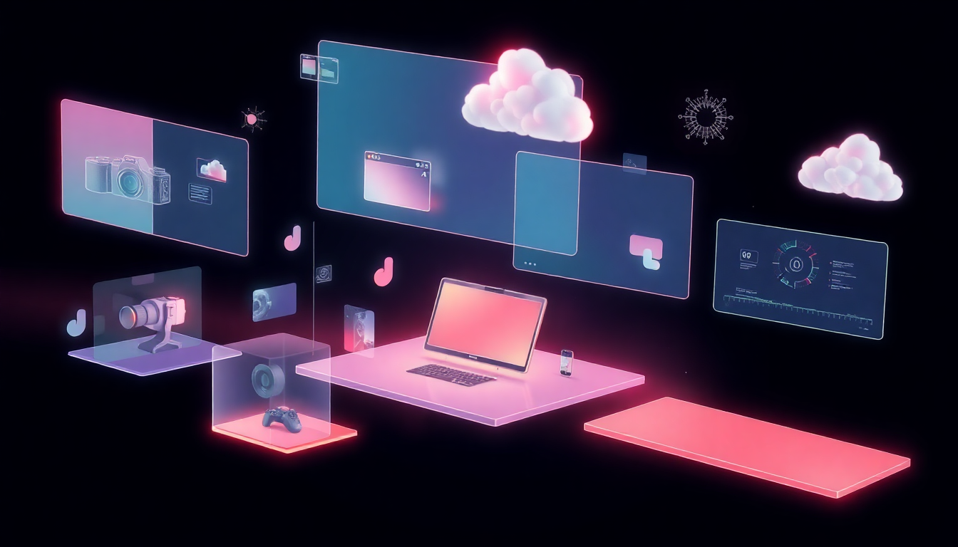 behind the scenes social content ideas concept illustration