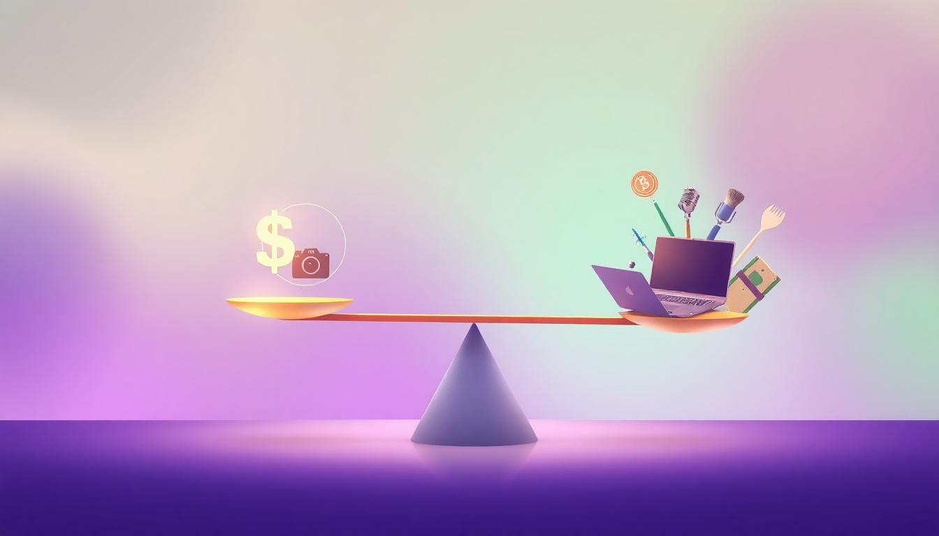 budgeting as a full time creator concept illustration