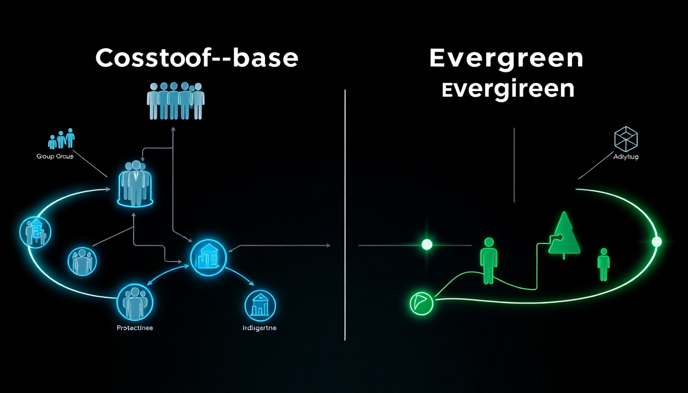 cohort based course vs evergreen course infographic