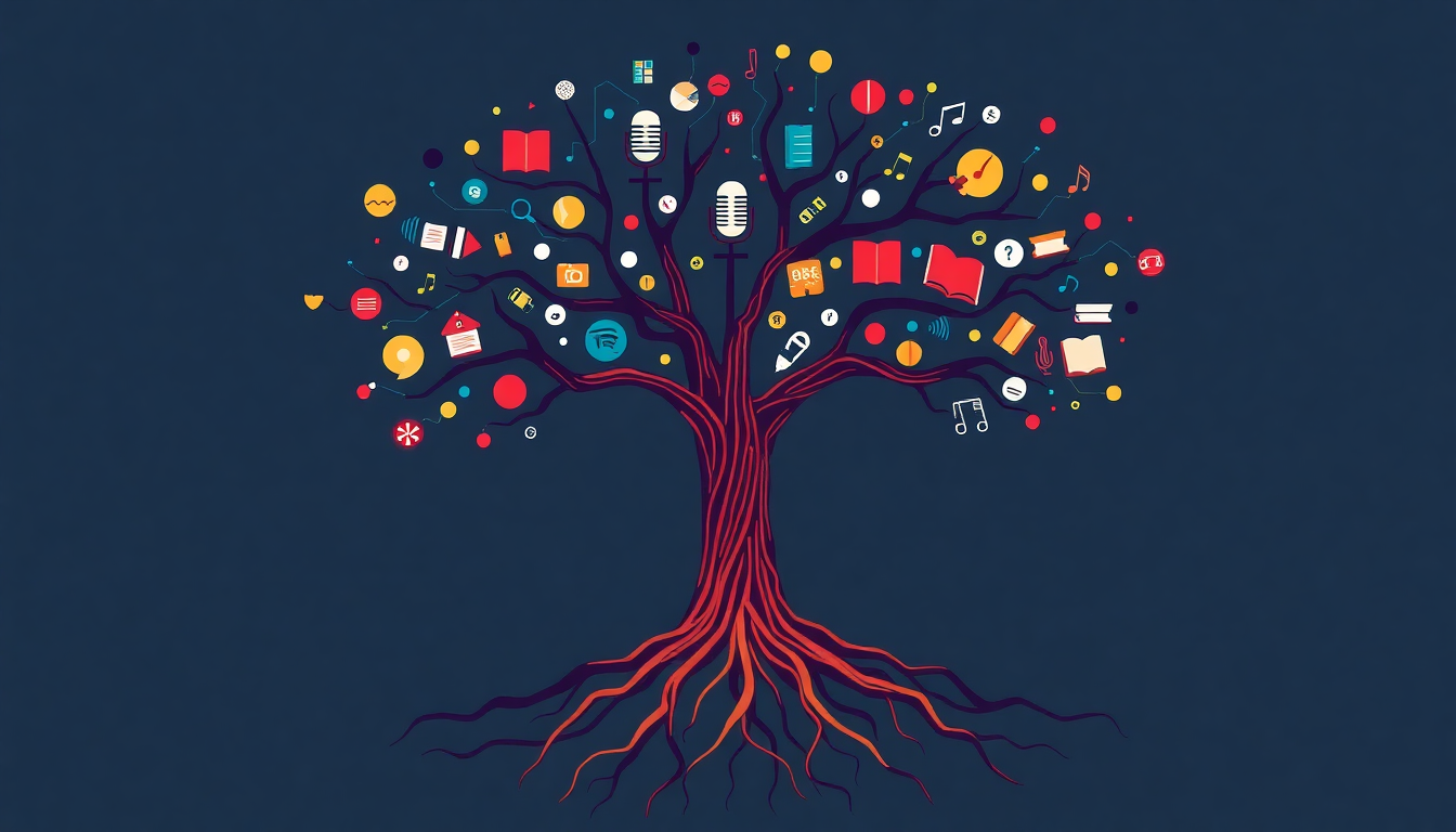 how to start a podcast for your book brand concept illustration