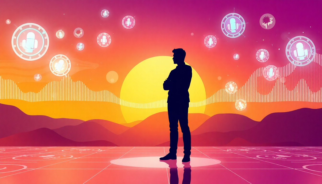 promoting books through podcast interviews concept illustration