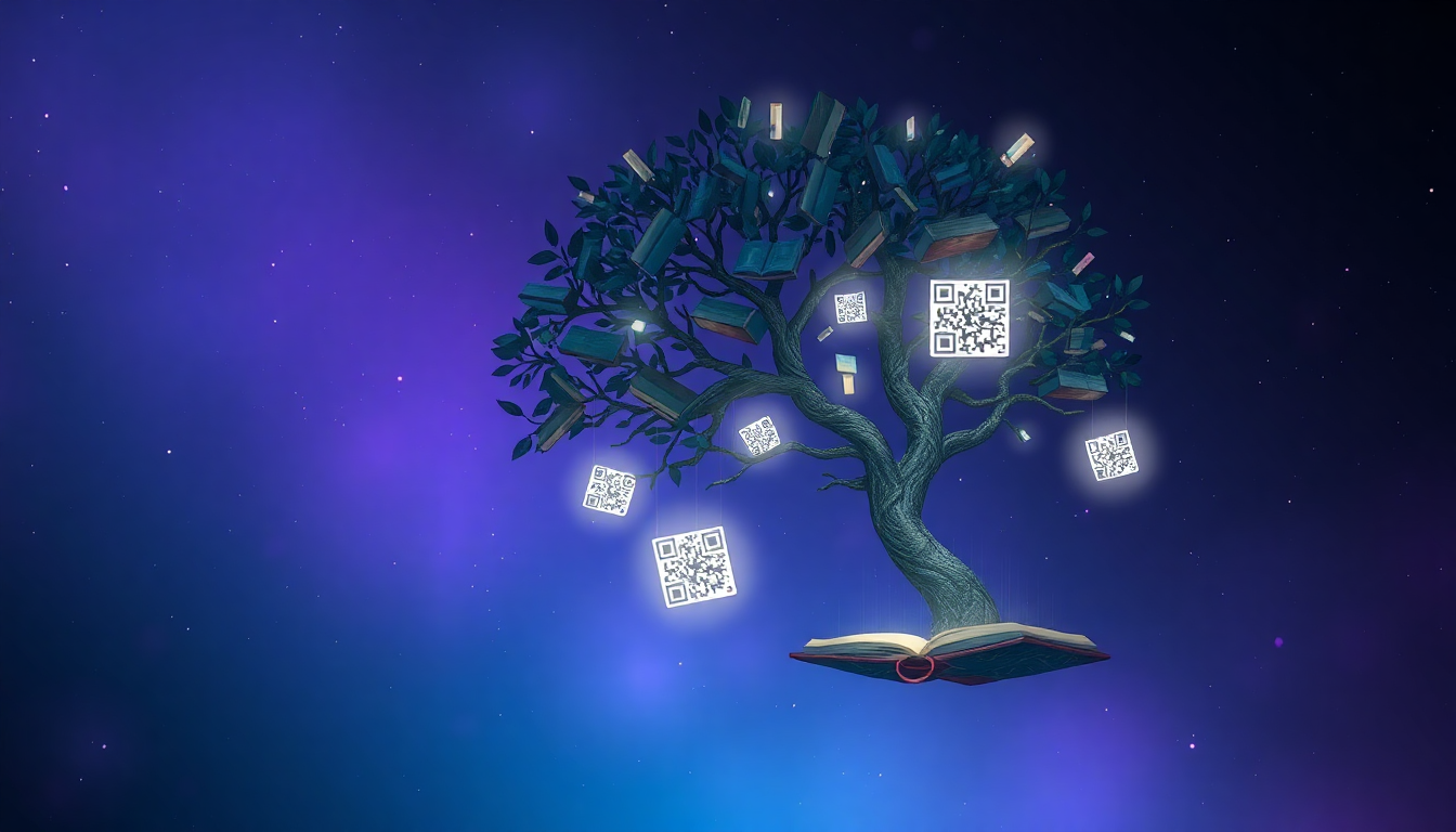 qr codes for books concept illustration