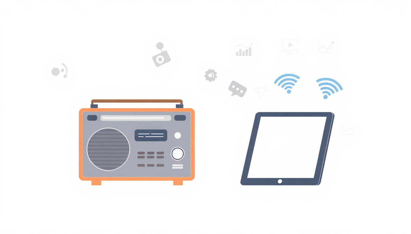 using podcasts to launch digital products concept illustration